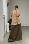 AVIVA JIFEI XUE low-waist A-line long skirt FW23-AMS-BR
